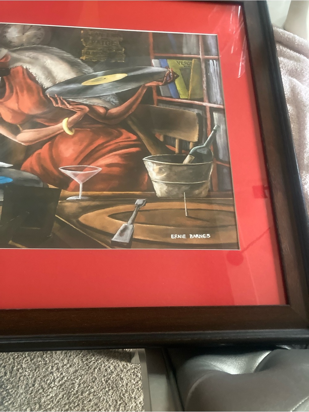 Framed DJ picture with  Red-Accent Mat